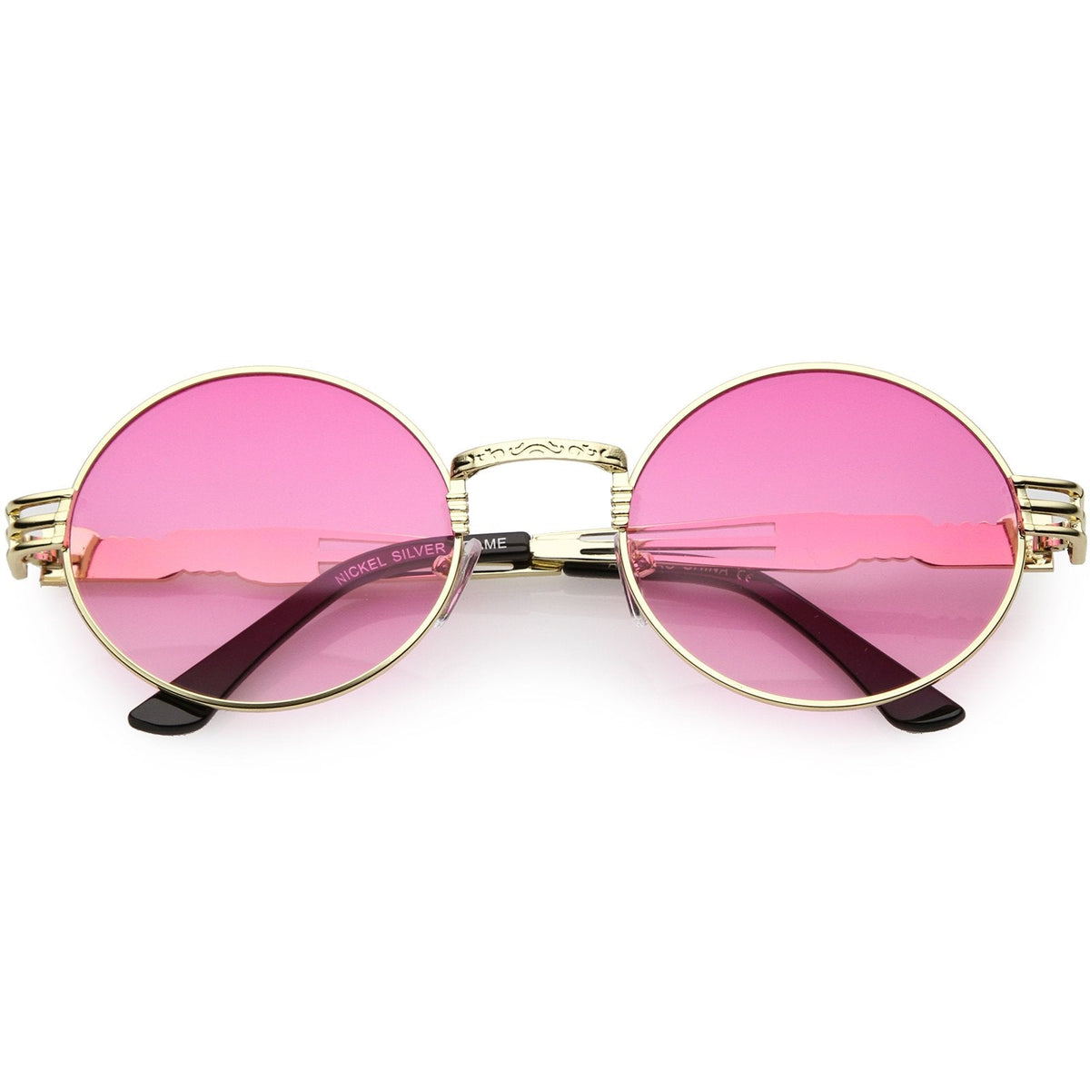 Retro 1990's Oval Steampunk Flat Lens Sunglasses C477