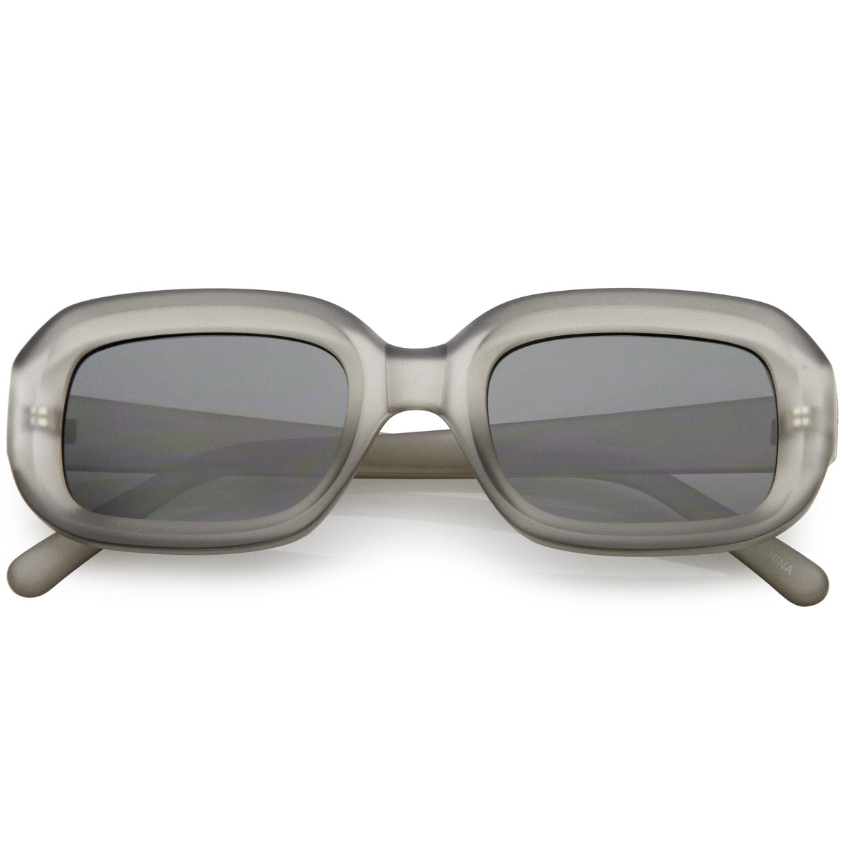 Artistic Retro Modern Deep Rectangle Block Flat Lens Sunglasses C673