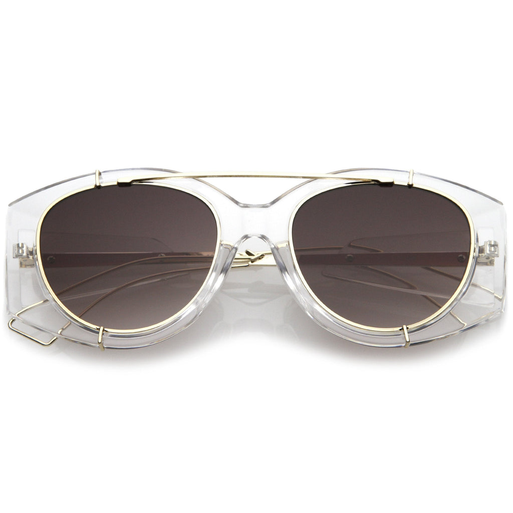 Retro Modern Translucent Round Aviator Sunglasses C328