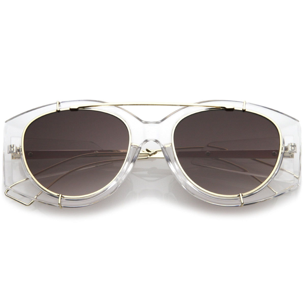 Retro Modern Translucent Round Aviator Sunglasses C328