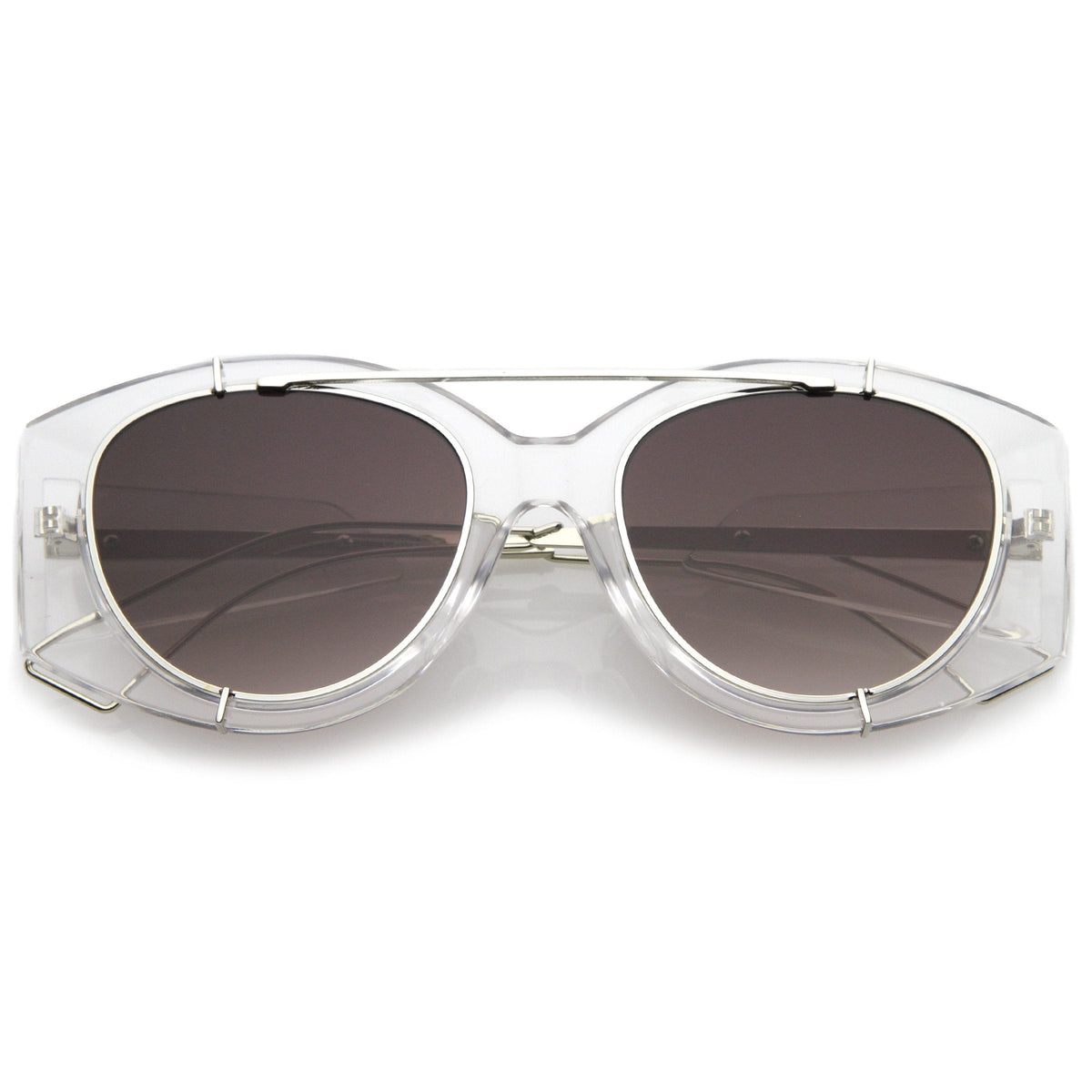Retro Modern Translucent Round Aviator Sunglasses C328
