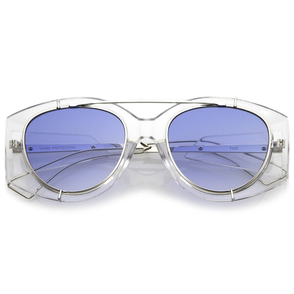 Retro Modern Translucent Round Aviator Sunglasses C328