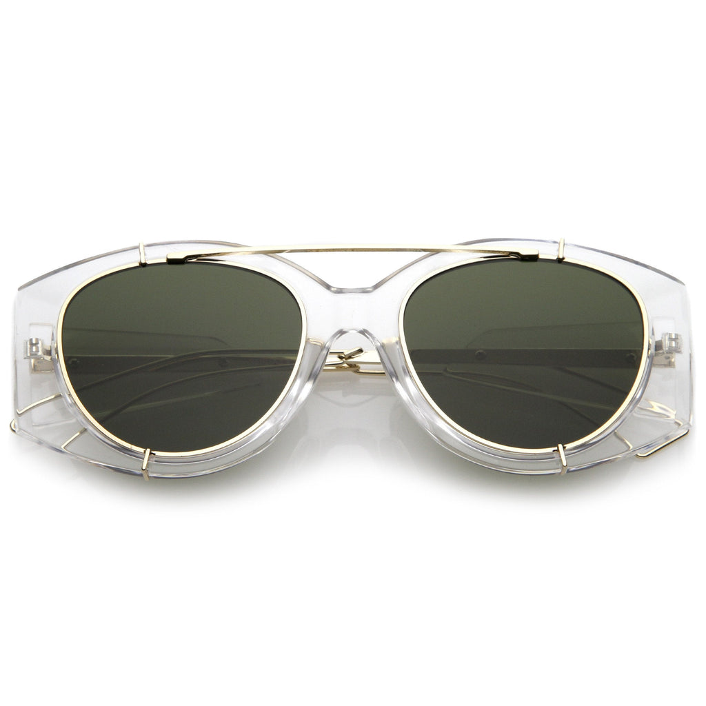Retro Modern Translucent Round Aviator Sunglasses C328