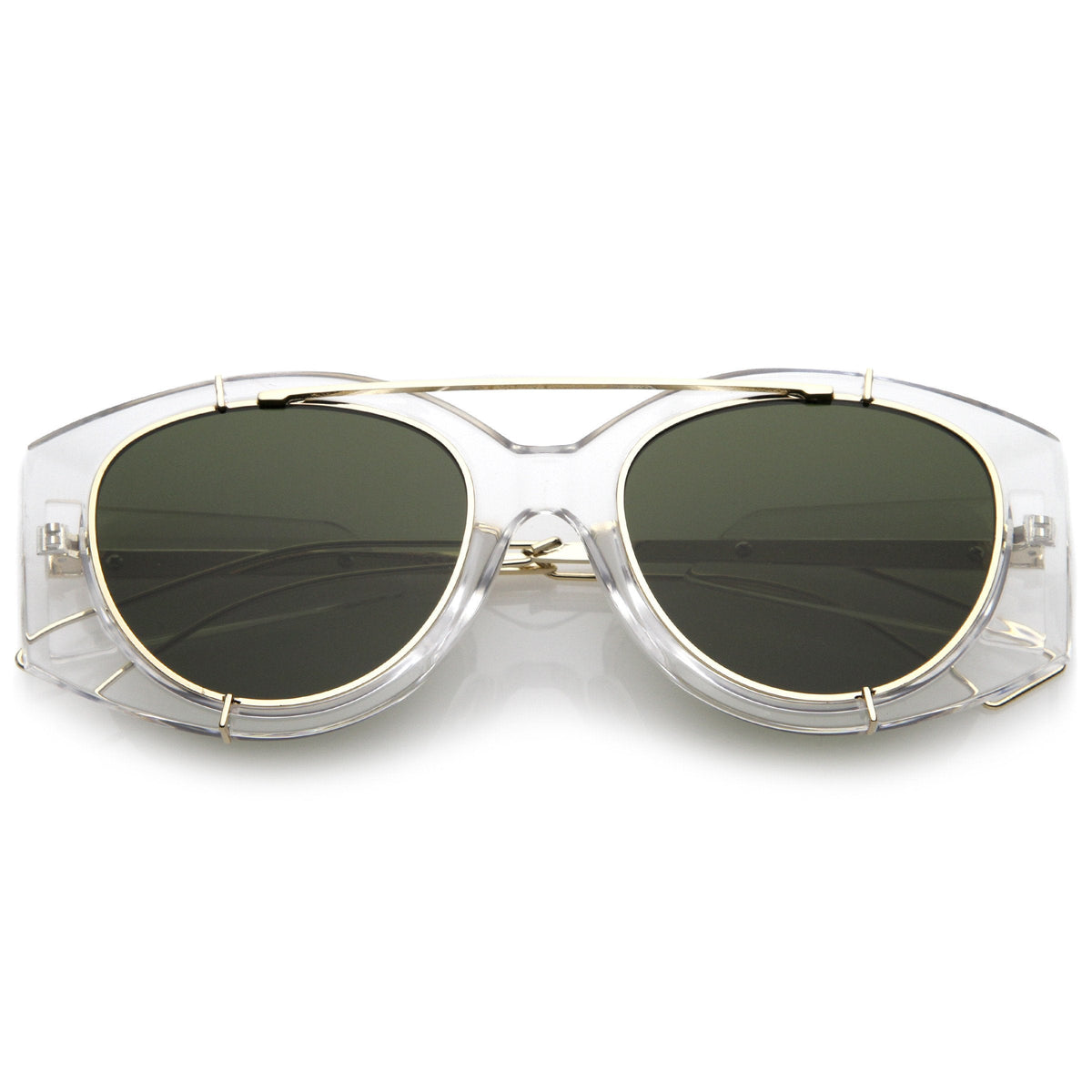 Retro Modern Translucent Round Aviator Sunglasses C328