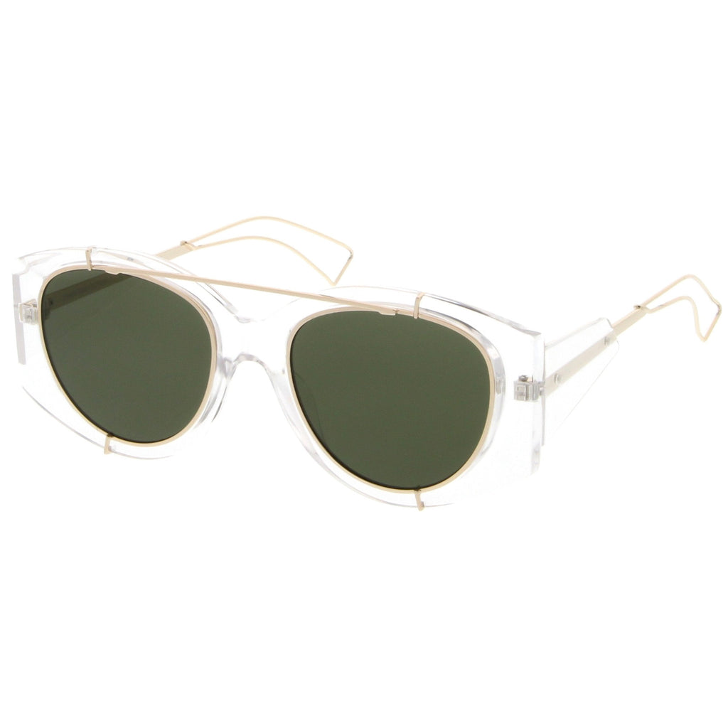 Retro Modern Translucent Round Aviator Sunglasses C328