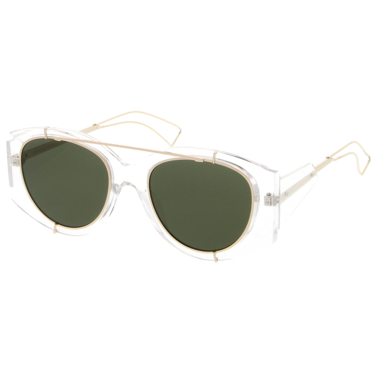 Retro Modern Translucent Round Aviator Sunglasses C328
