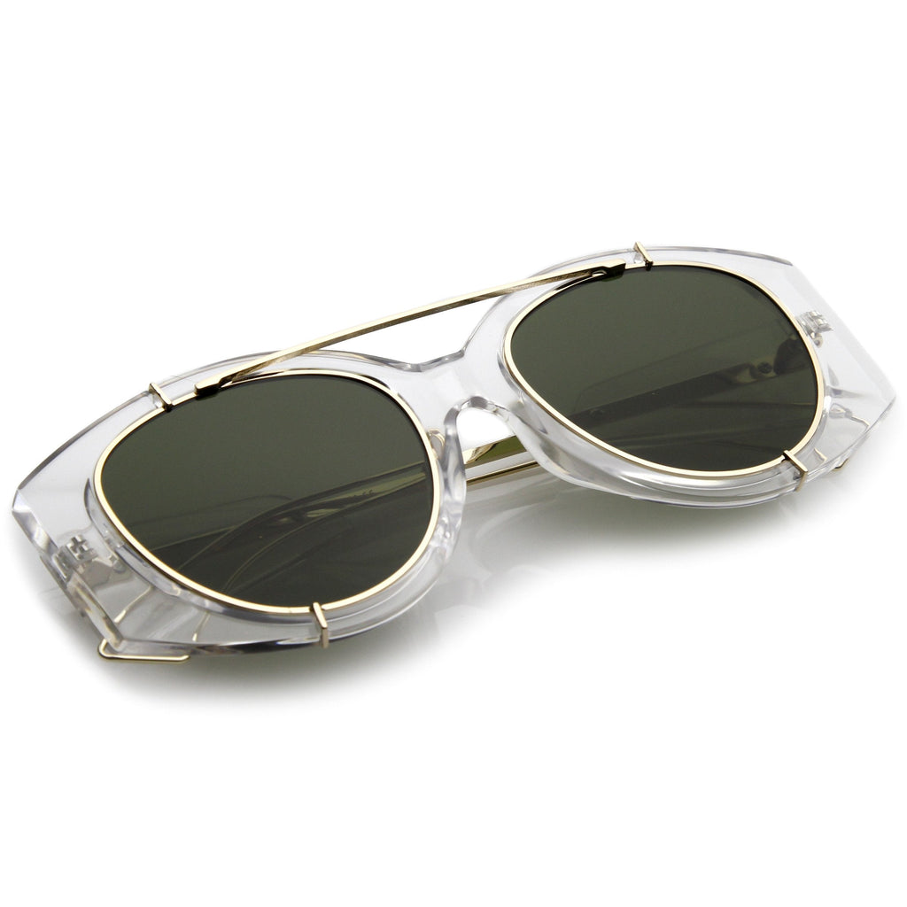 Retro Modern Translucent Round Aviator Sunglasses C328