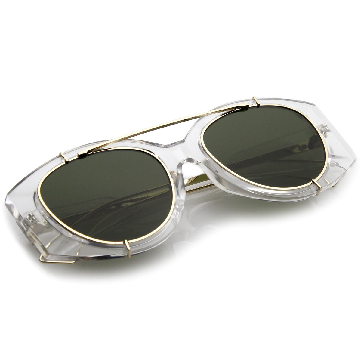 Retro Modern Translucent Round Aviator Sunglasses C328