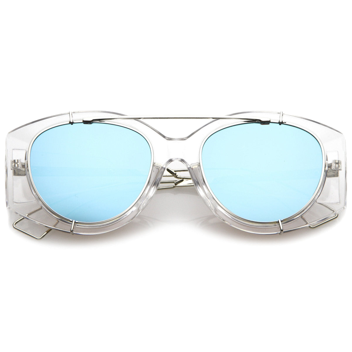 Futuristic Translucent Mirrored Flat Lens Aviator Sunglasses C329