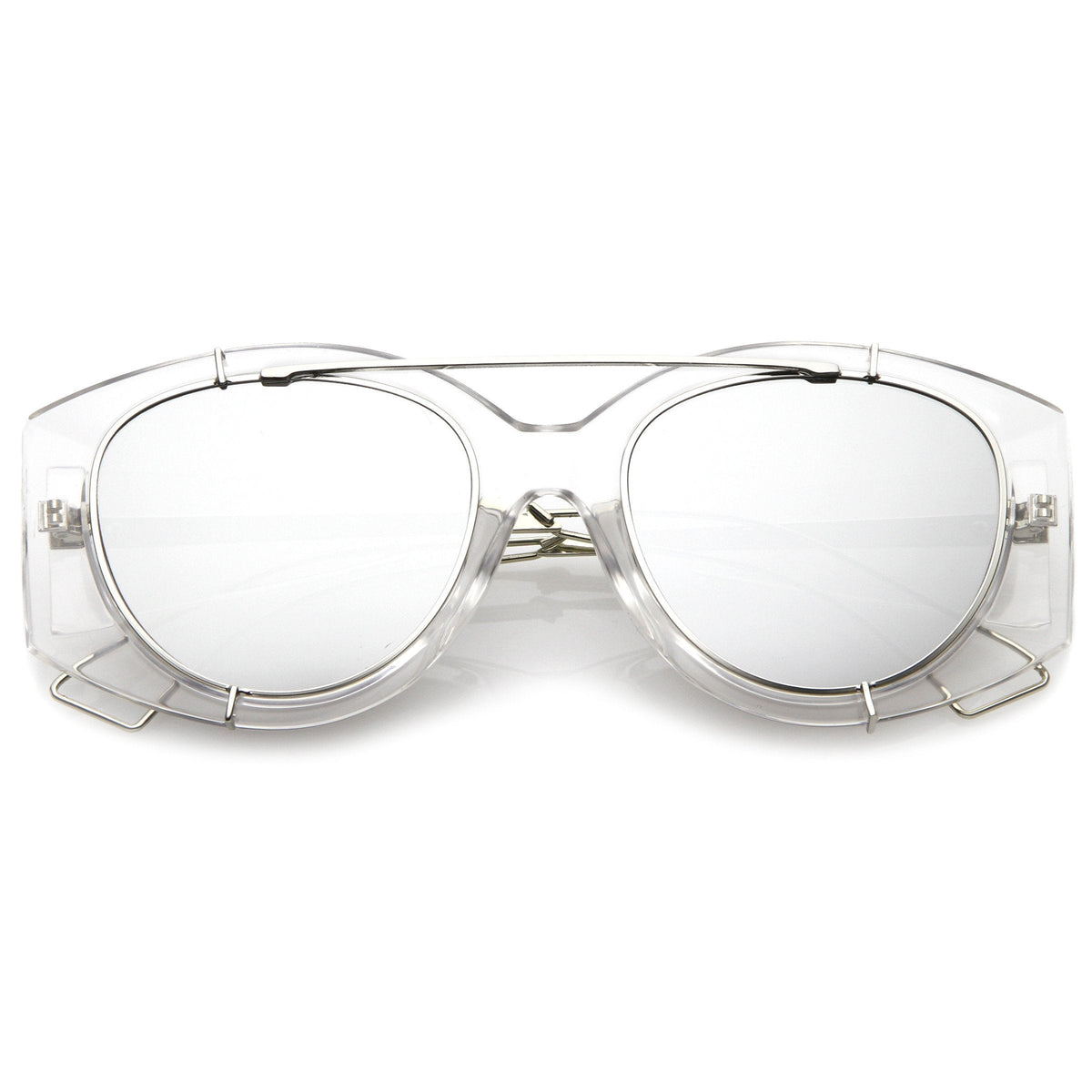 Futuristic Translucent Mirrored Flat Lens Aviator Sunglasses C329