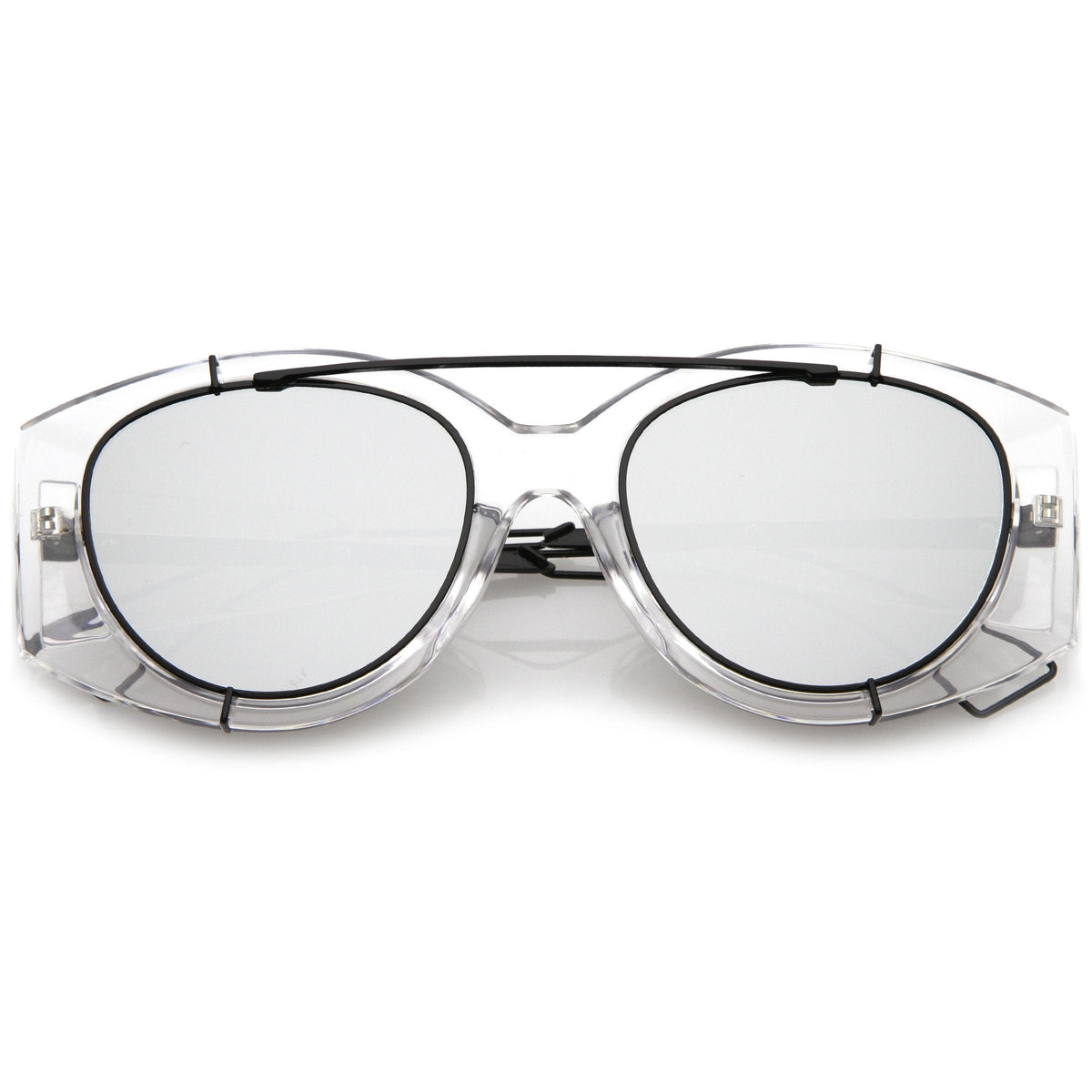 Futuristic Translucent Mirrored Flat Lens Aviator Sunglasses C329