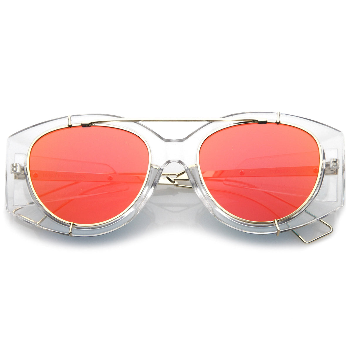 Futuristic Translucent Mirrored Flat Lens Aviator Sunglasses C329