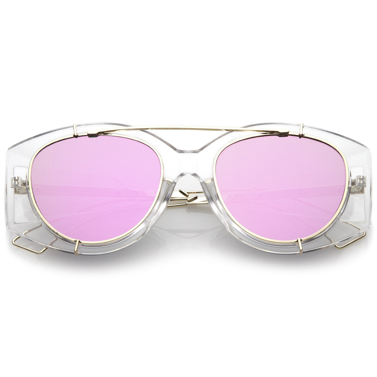 Futuristic Translucent Mirrored Flat Lens Aviator Sunglasses C329