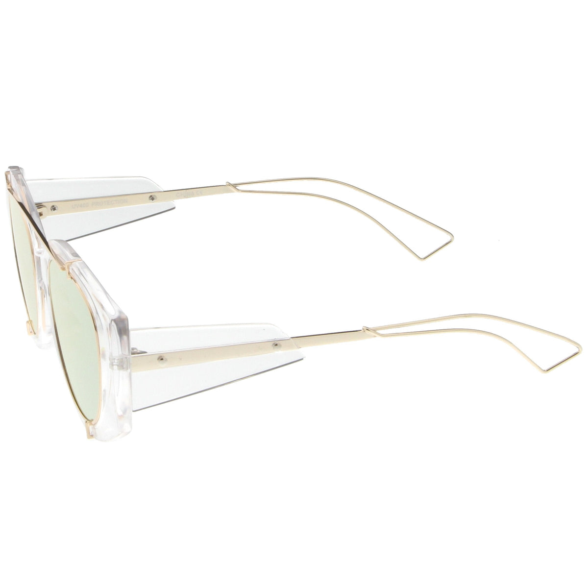 Futuristic Translucent Mirrored Flat Lens Aviator Sunglasses C329