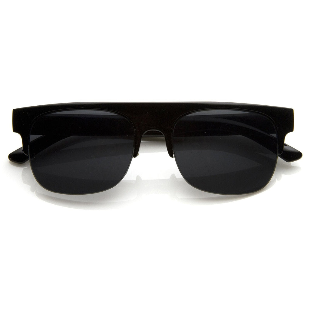 Retro Modern Super Flat Top Horned Rim Sunglasses 8694