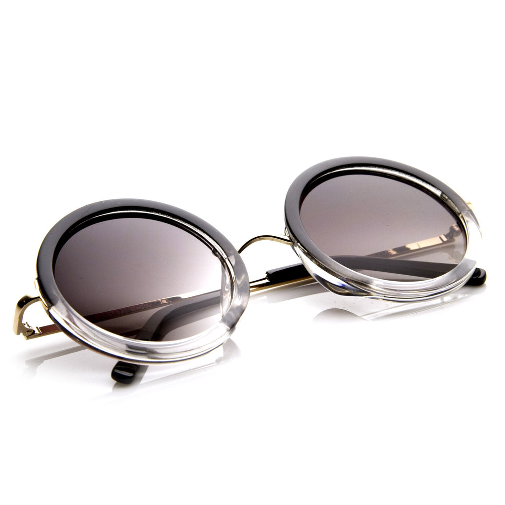 Famous Designer Fashion Color Fade Round Sunglasses 8699