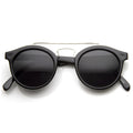 Retro Dapper Cross Bar P3 Round Aviator Sunglasses 8700