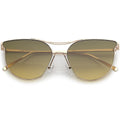 Retro Modern Wire Metal Frame Aviator Gradient Flat Lens Sunglasses A876
