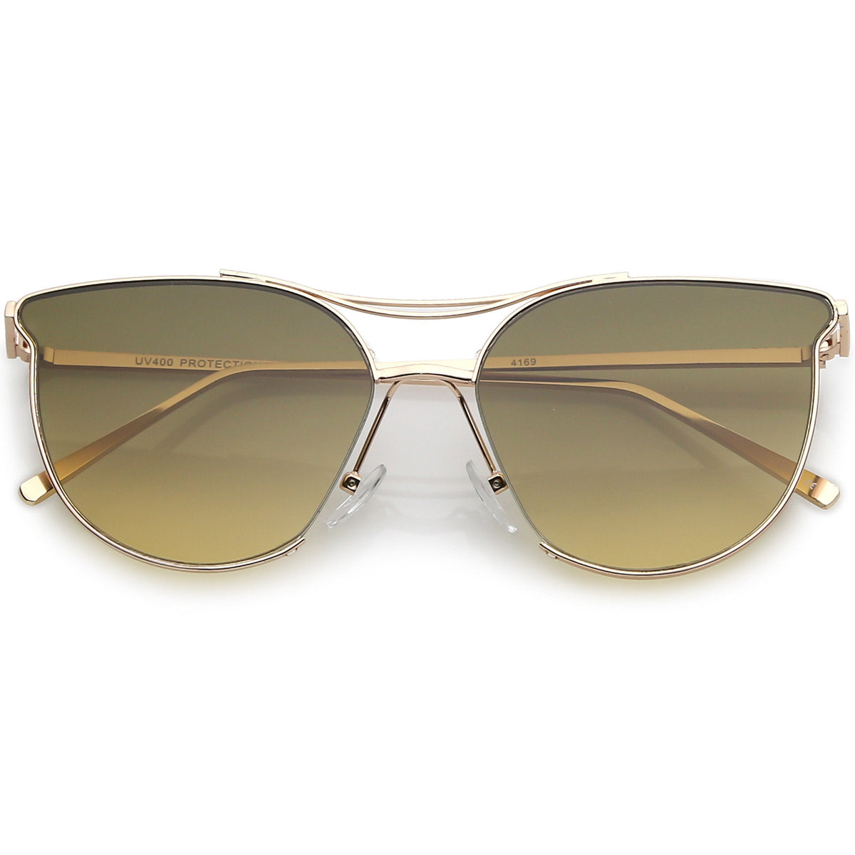 Retro Modern Wire Metal Frame Aviator Gradient Flat Lens Sunglasses A876