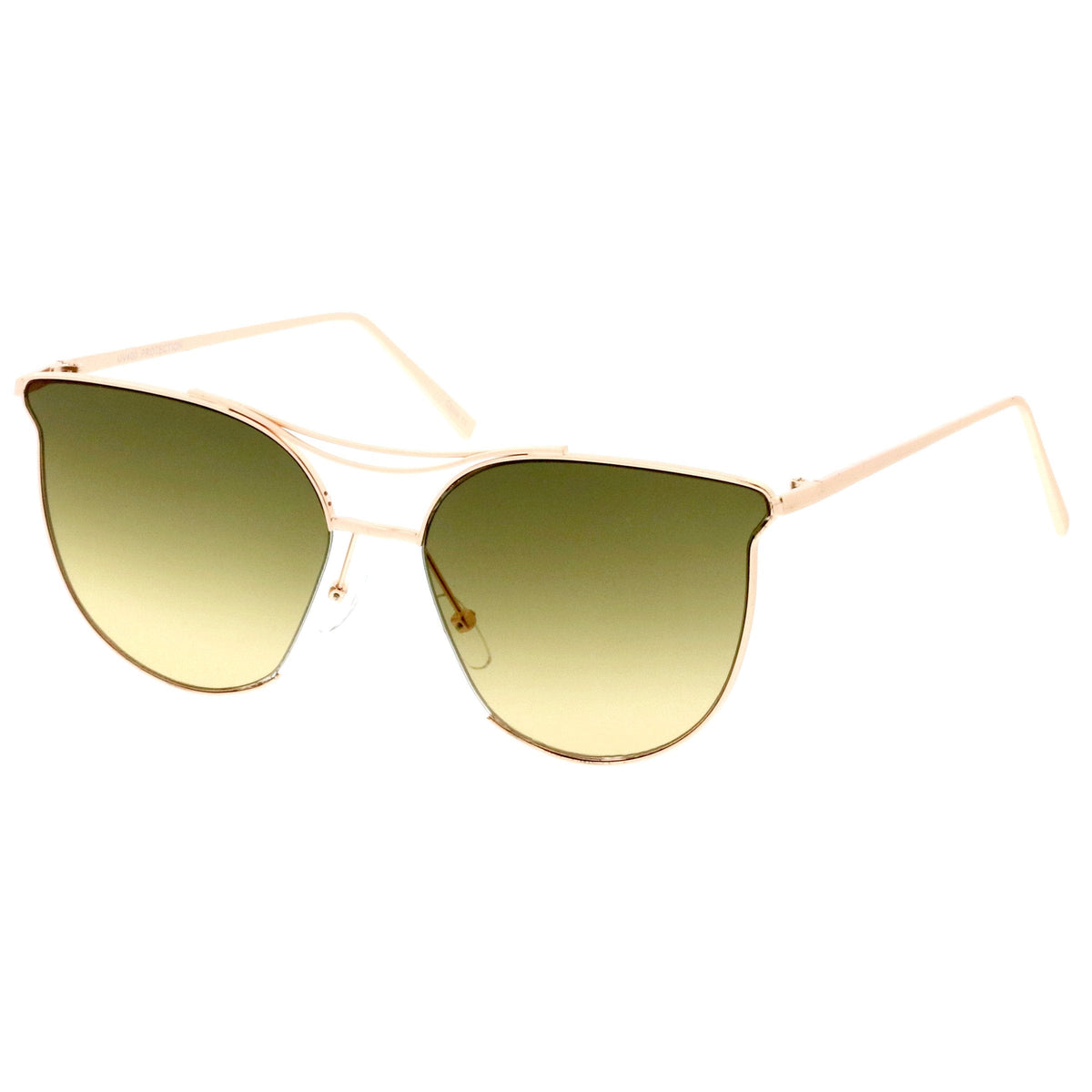 Retro Modern Wire Metal Frame Aviator Gradient Flat Lens Sunglasses A876