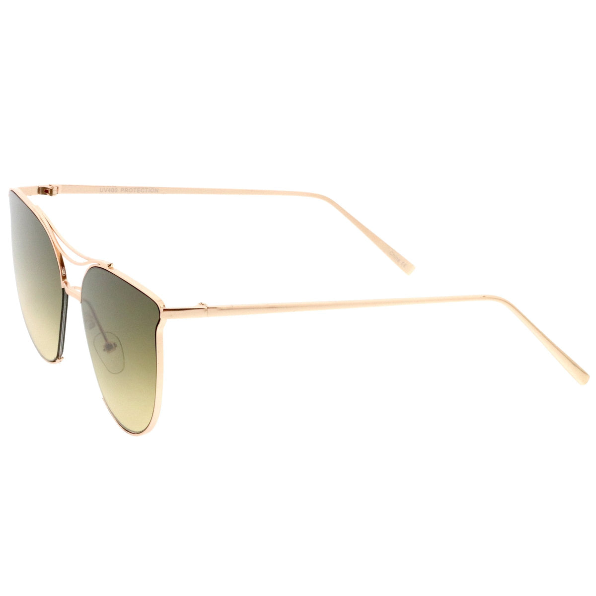 Retro Modern Wire Metal Frame Aviator Gradient Flat Lens Sunglasses A876