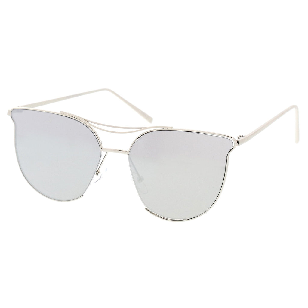 Retro Modern Mirrored Flat Lens Aviator Sunglasses A933