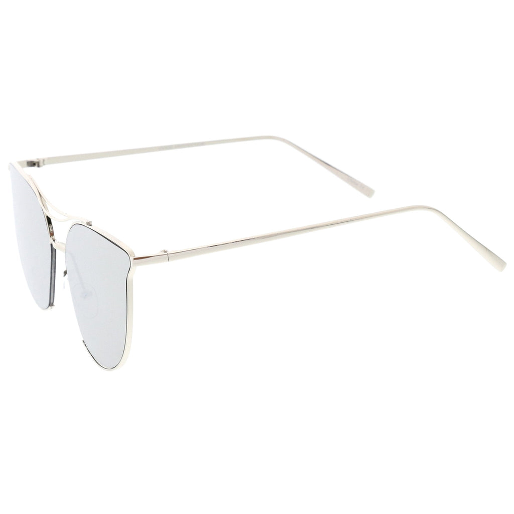 Retro Modern Mirrored Flat Lens Aviator Sunglasses A933