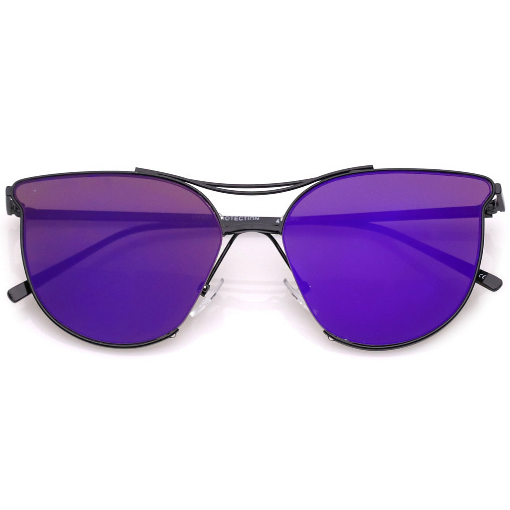 Retro Modern Mirrored Flat Lens Aviator Sunglasses A933