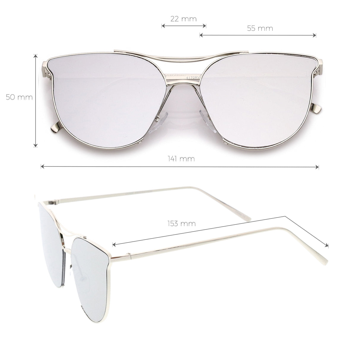 Retro Modern Mirrored Flat Lens Aviator Sunglasses A933