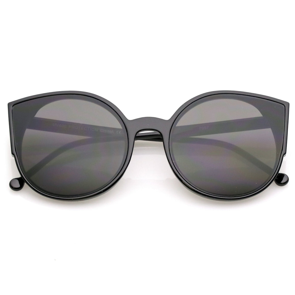 Retro Modern Slim Profile Flat Lens Cat Eye Sunglasses A941