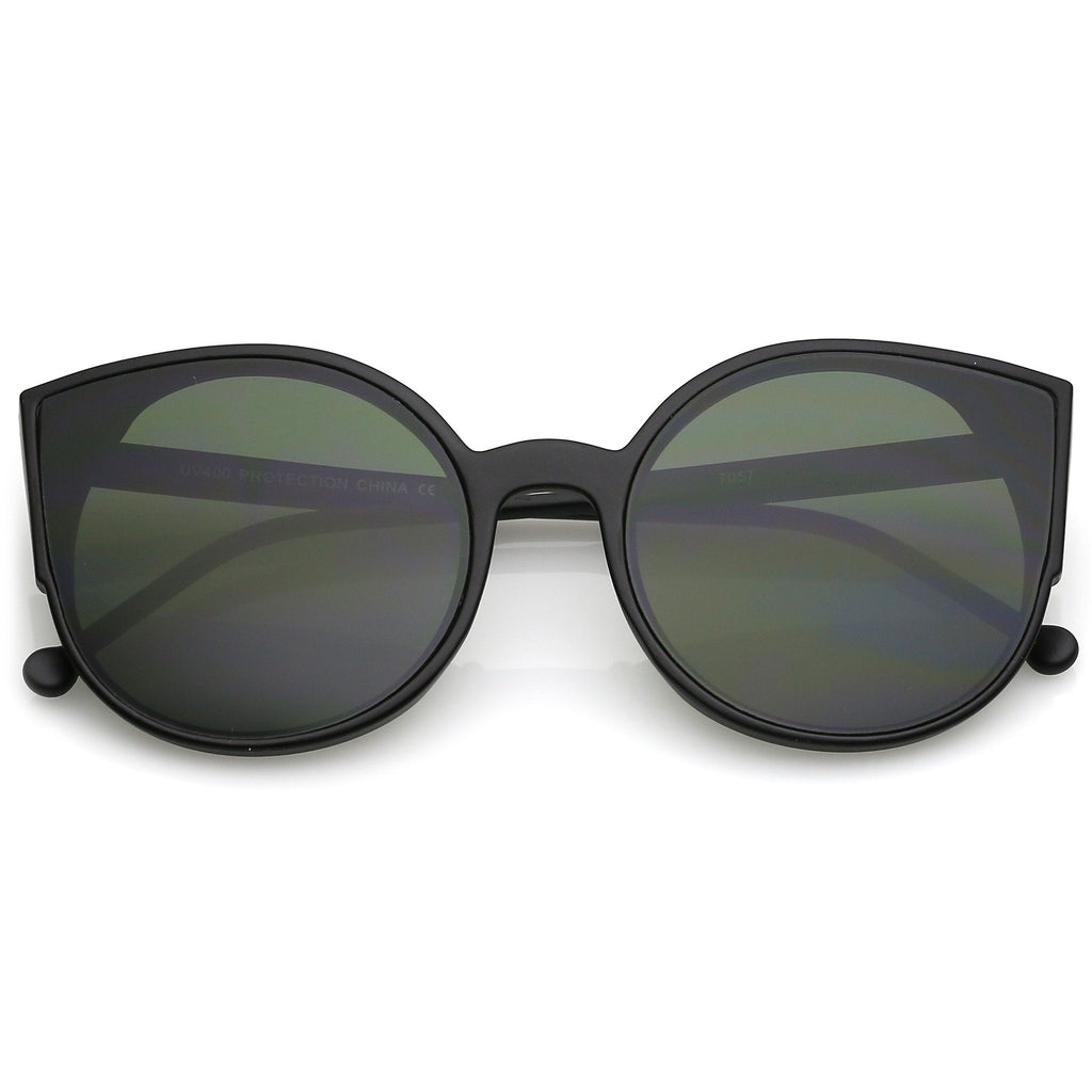 Retro Modern Slim Profile Flat Lens Cat Eye Sunglasses A941