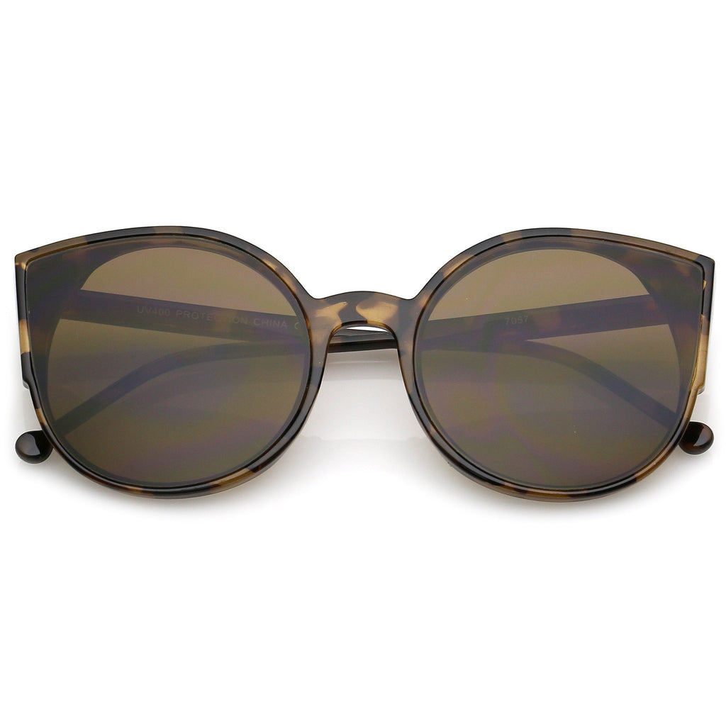 Retro Modern Slim Profile Flat Lens Cat Eye Sunglasses A941
