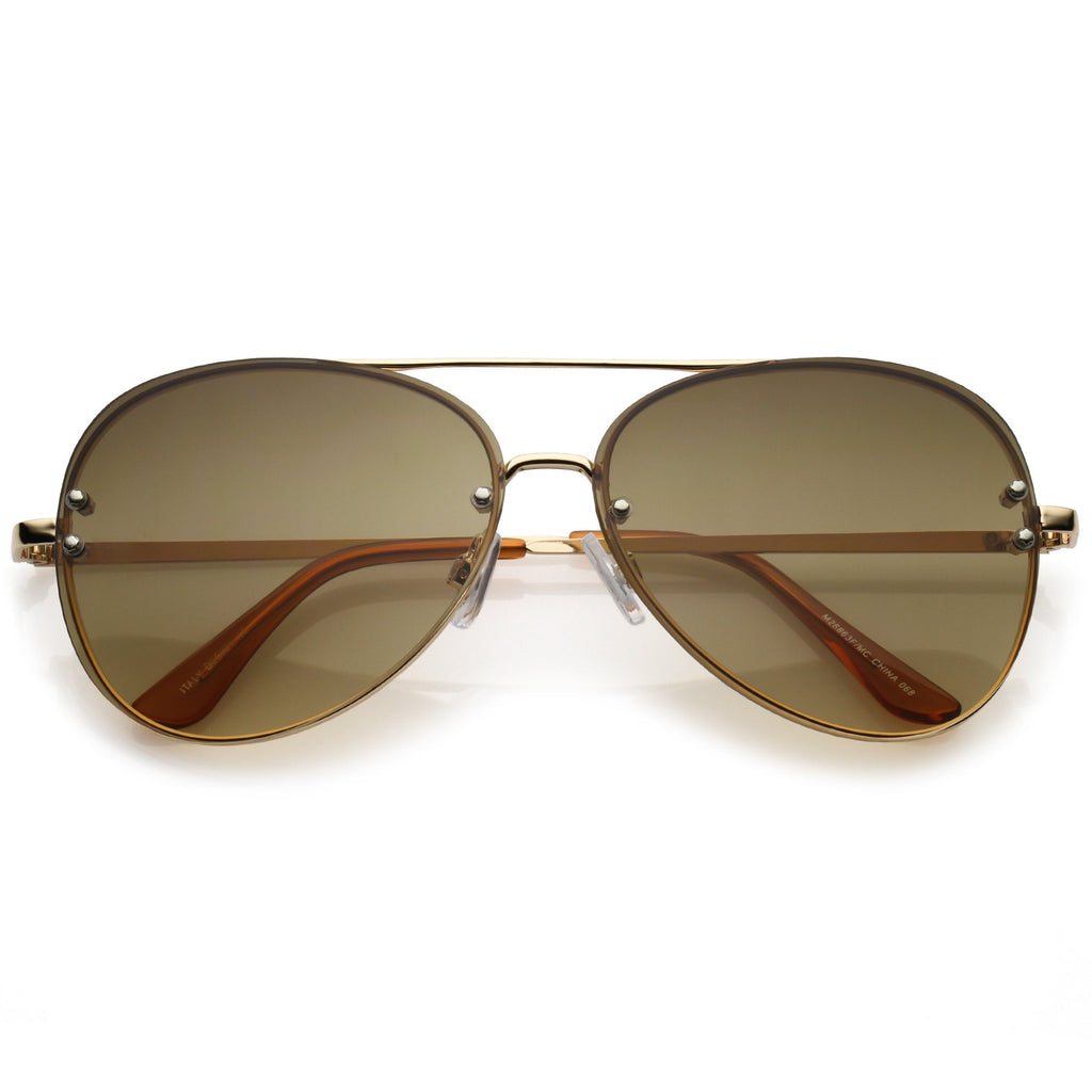 Oversize Retro Colorful Gradient Flat Lens Aviator Sunglasses A881