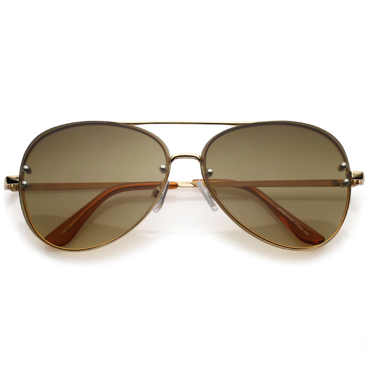 Oversize Retro Colorful Gradient Flat Lens Aviator Sunglasses A881