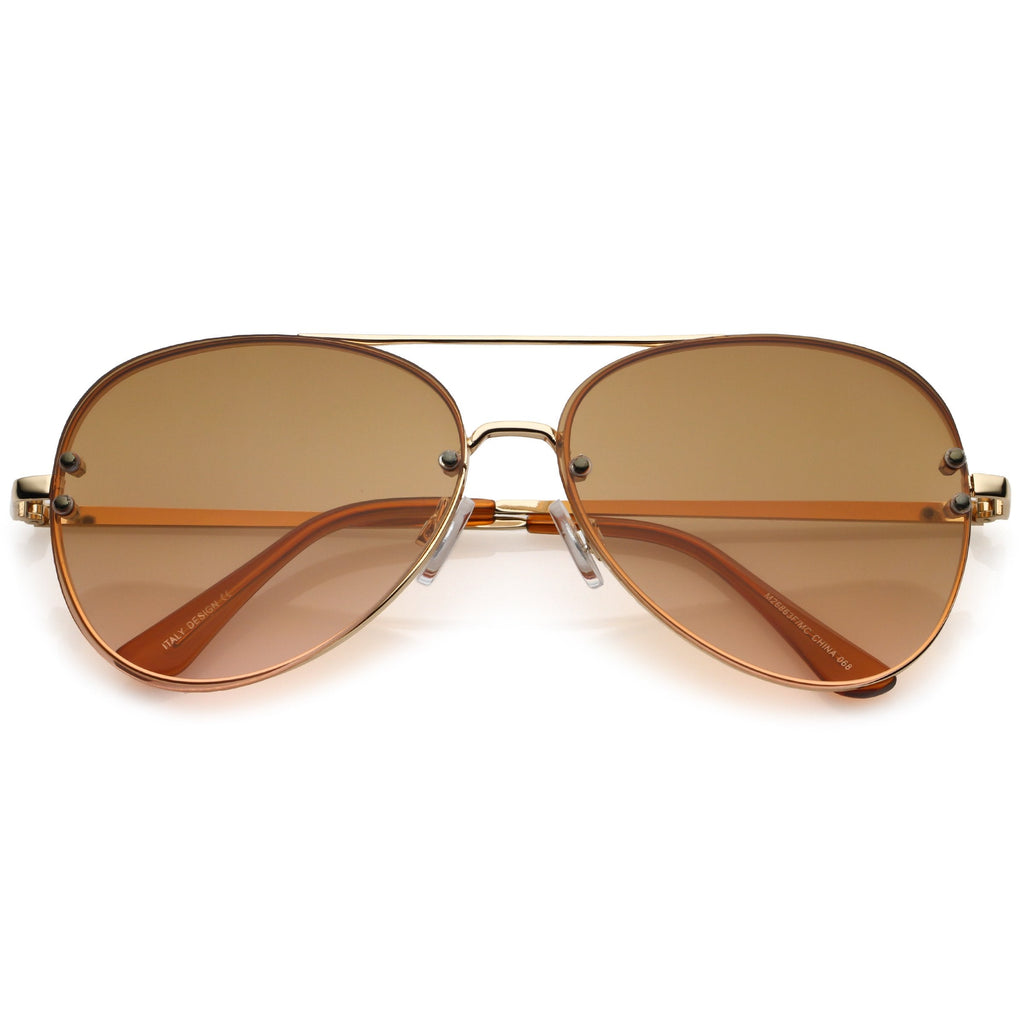 Oversize Retro Colorful Gradient Flat Lens Aviator Sunglasses A881