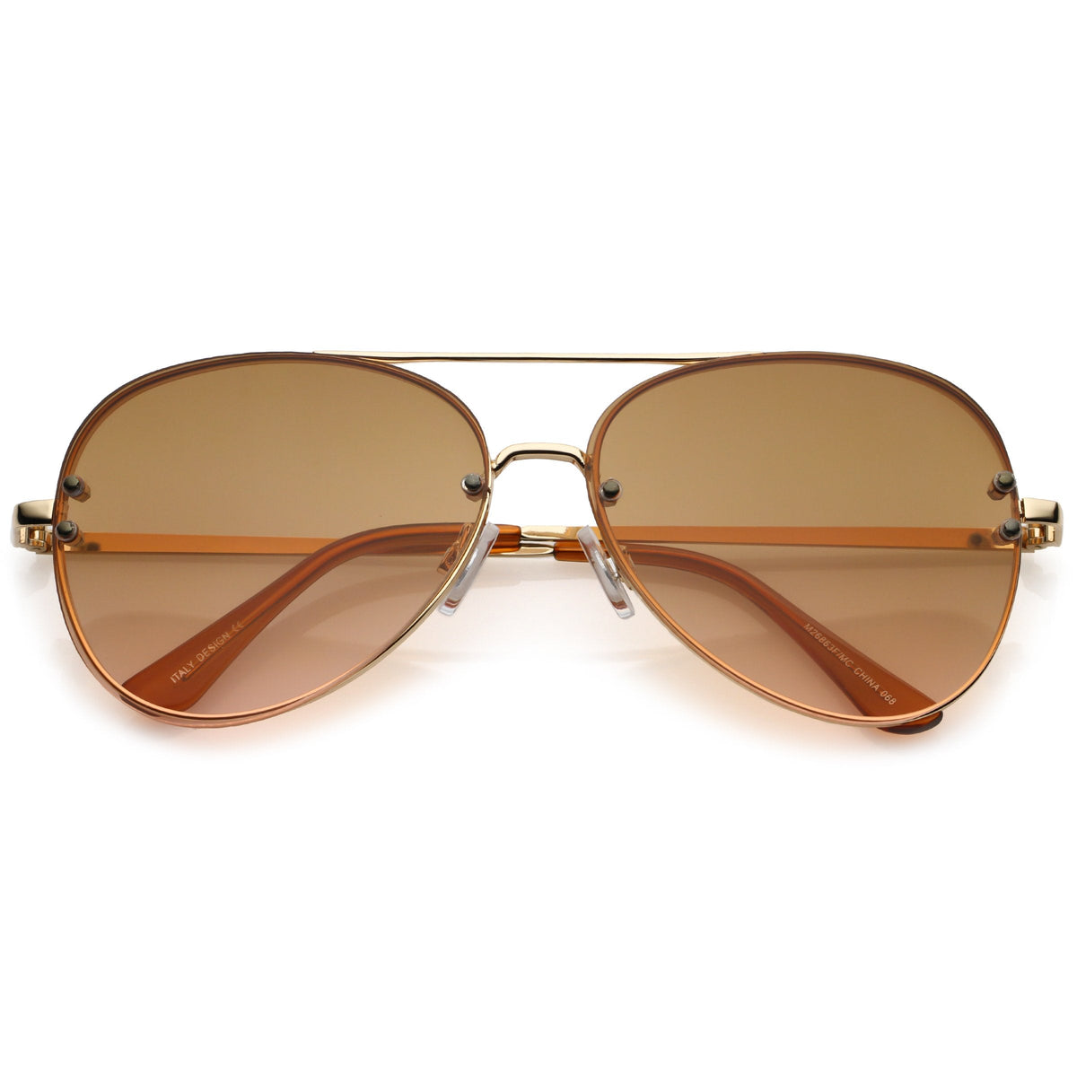 Oversize Retro Colorful Gradient Flat Lens Aviator Sunglasses A881