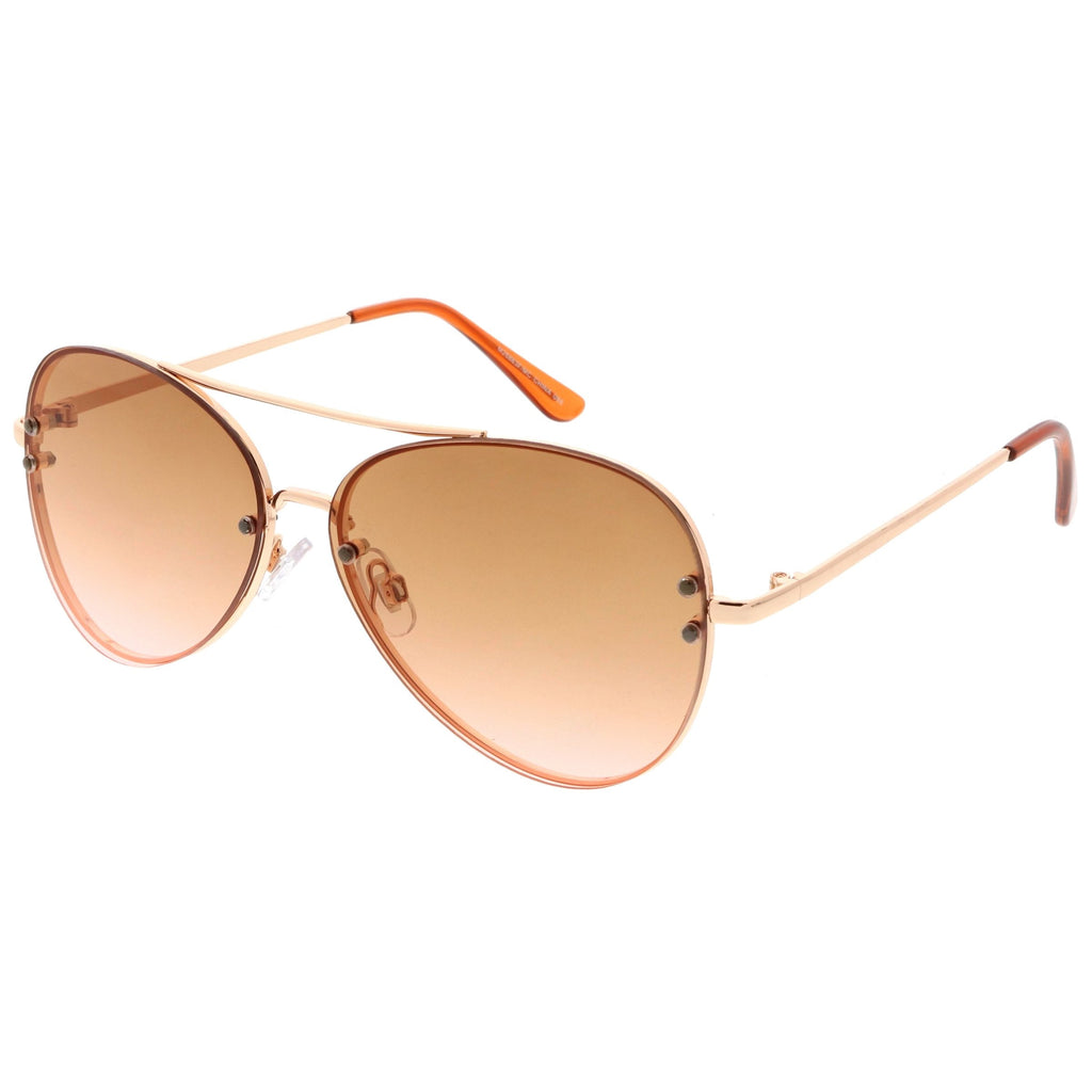 Oversize Retro Colorful Gradient Flat Lens Aviator Sunglasses A881