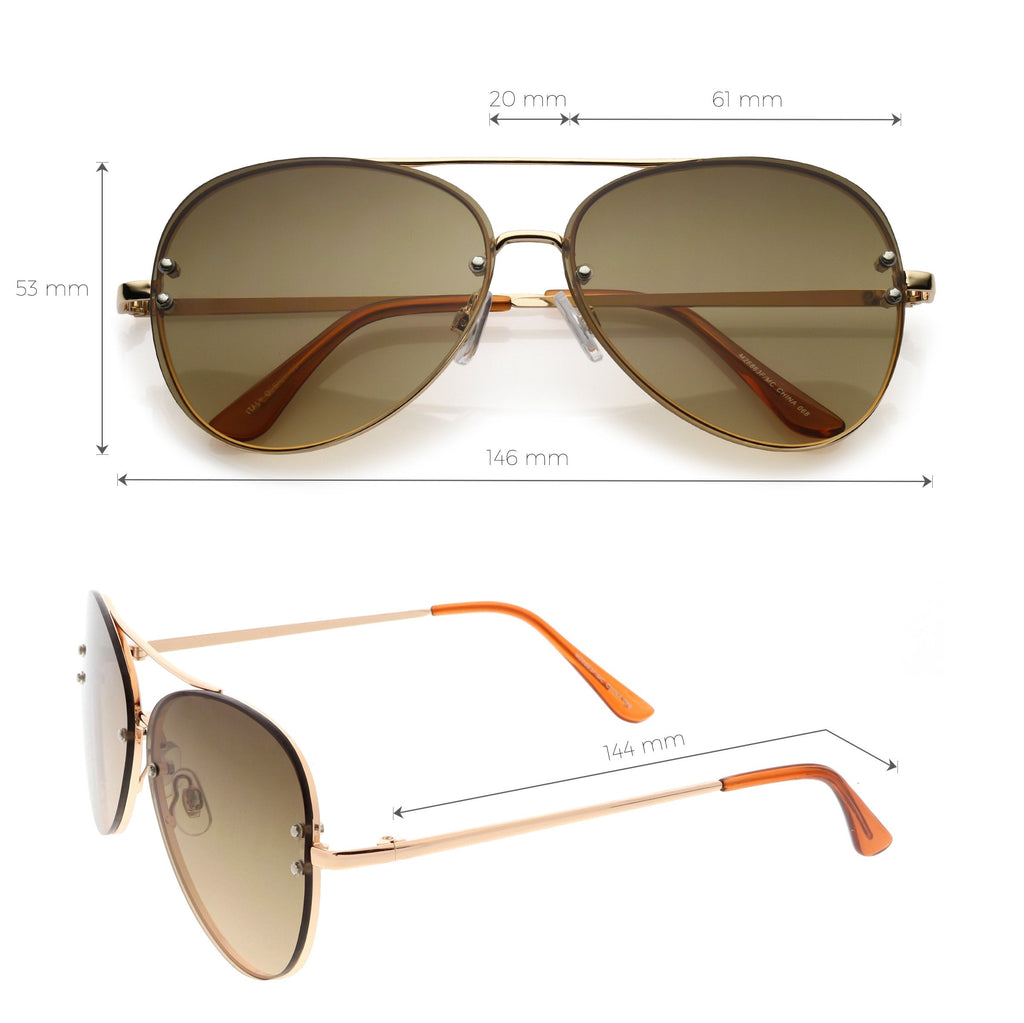 Oversize Retro Colorful Gradient Flat Lens Aviator Sunglasses A881