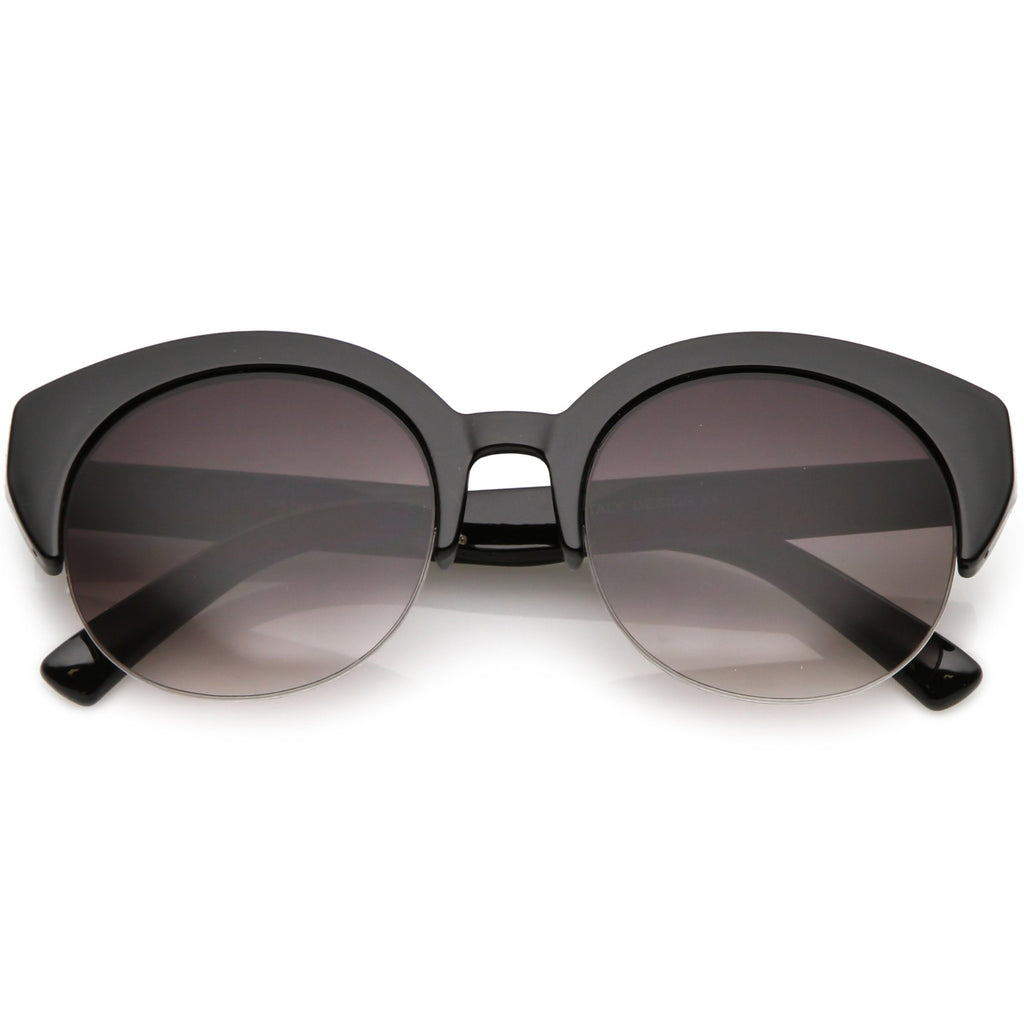 Women's Wide Angle Cat Eye Half Frame Sunglasses C021