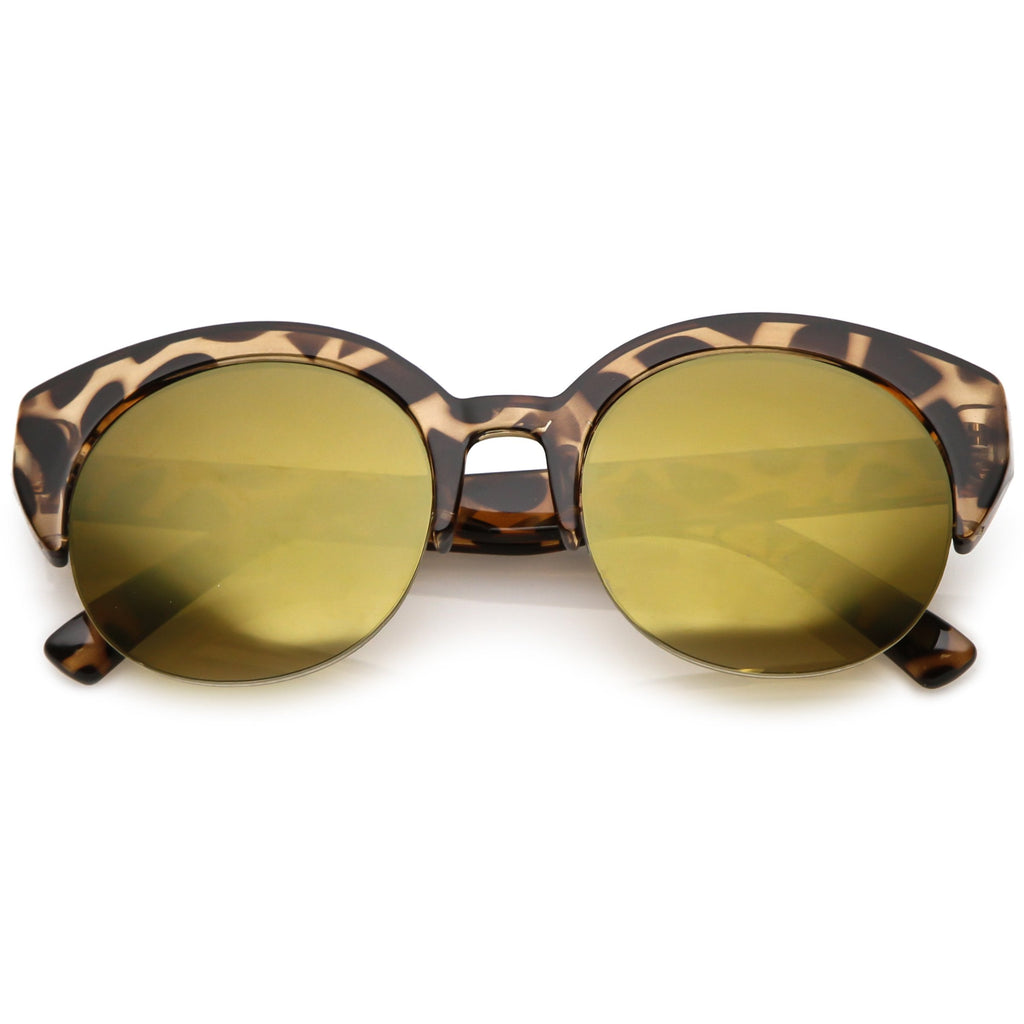 Women's Wide Angle Cat Eye Half Frame Sunglasses C021