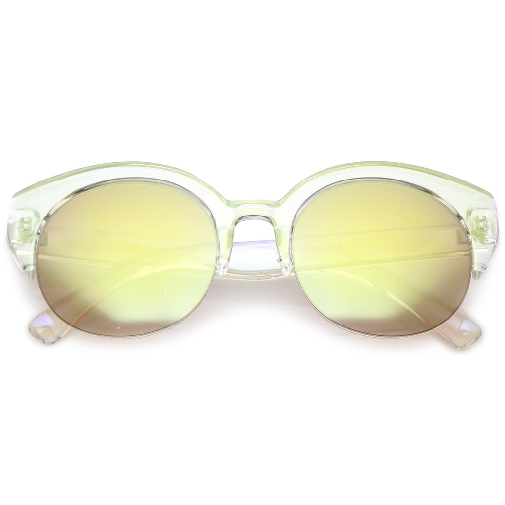 Women's Wide Angle Cat Eye Half Frame Sunglasses C021