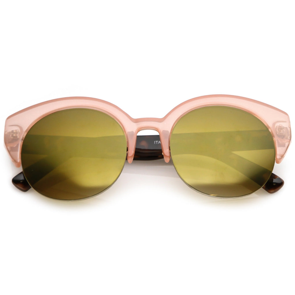 Women's Wide Angle Cat Eye Half Frame Sunglasses C021