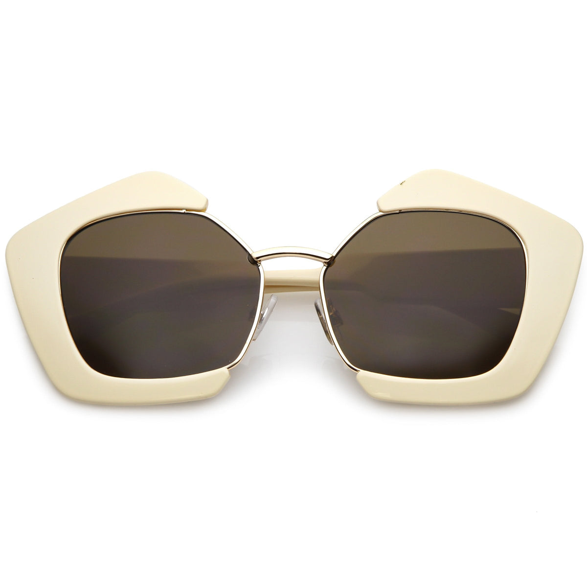Women's Geometric Pentagon Cut Out Sunglasses C162