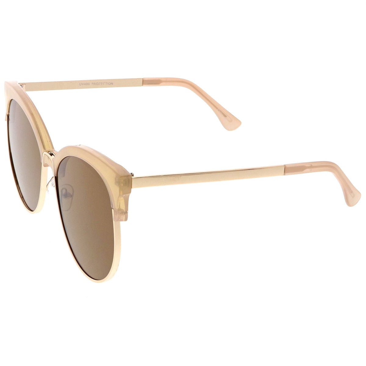 Women's Oversize Flat Lens Half Frame Cat Eye Sunglasses C327
