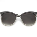 Women's Oversize Flat Lens Half Frame Cat Eye Sunglasses C327