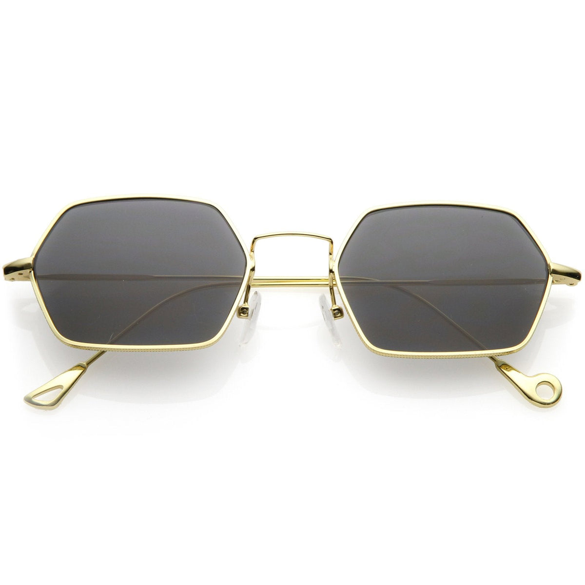 Retro Small Hexagon Colored Flat Lens Metal Frame Sunglasses C472