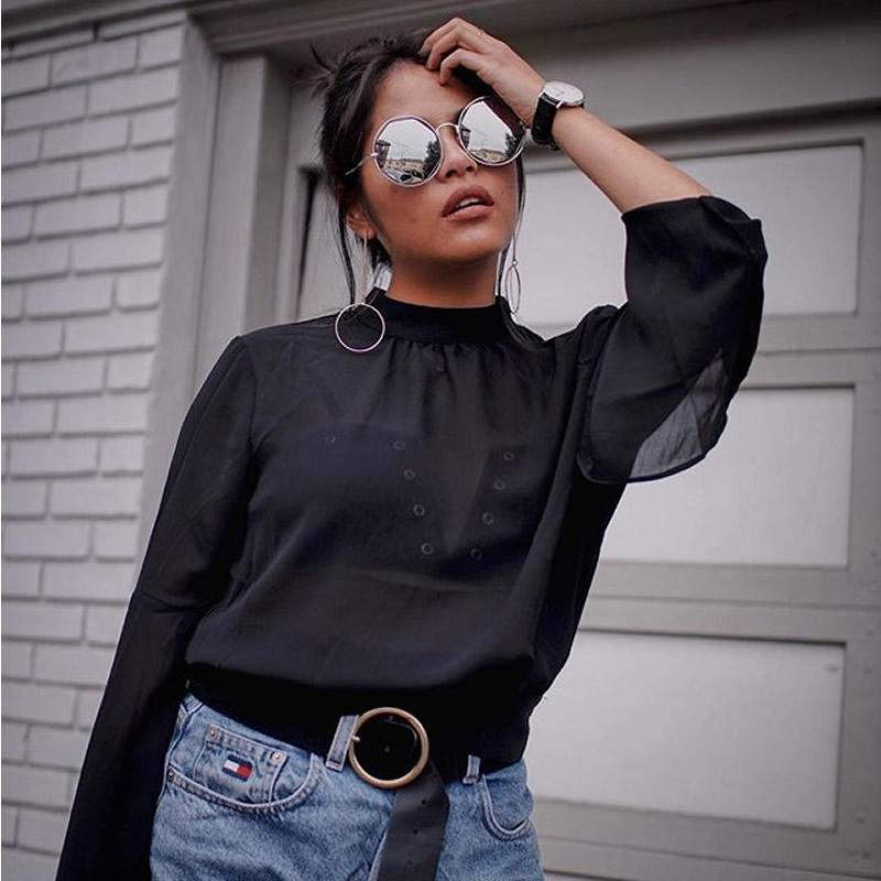 Women's Round Octagon Cut Out Mirror Lens Sunglasses C025
