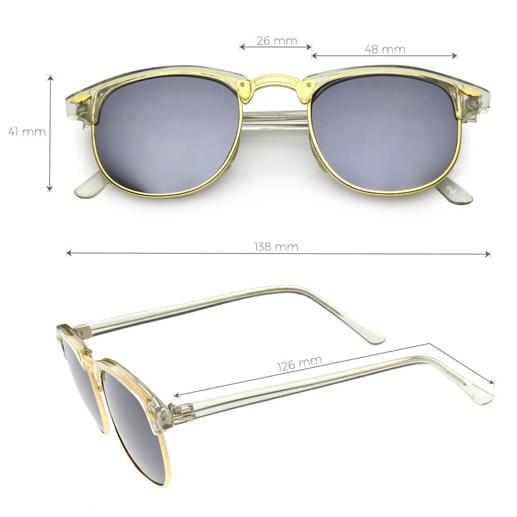 True Vintage Horned Rim Mirrored Lens Sunglasses C650