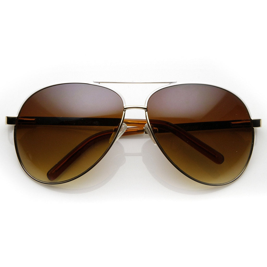 Designer Inspired Large Metal Aviator Sunglasses 1508