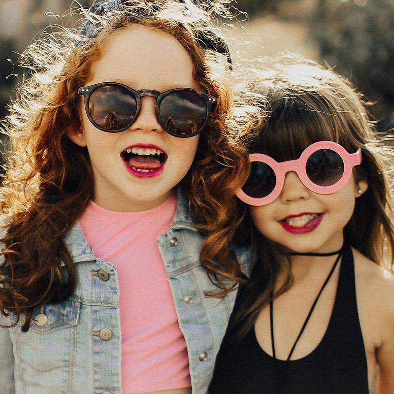 Children Kids Vintage Inspired Key Hole Round Fashion Sunglasses